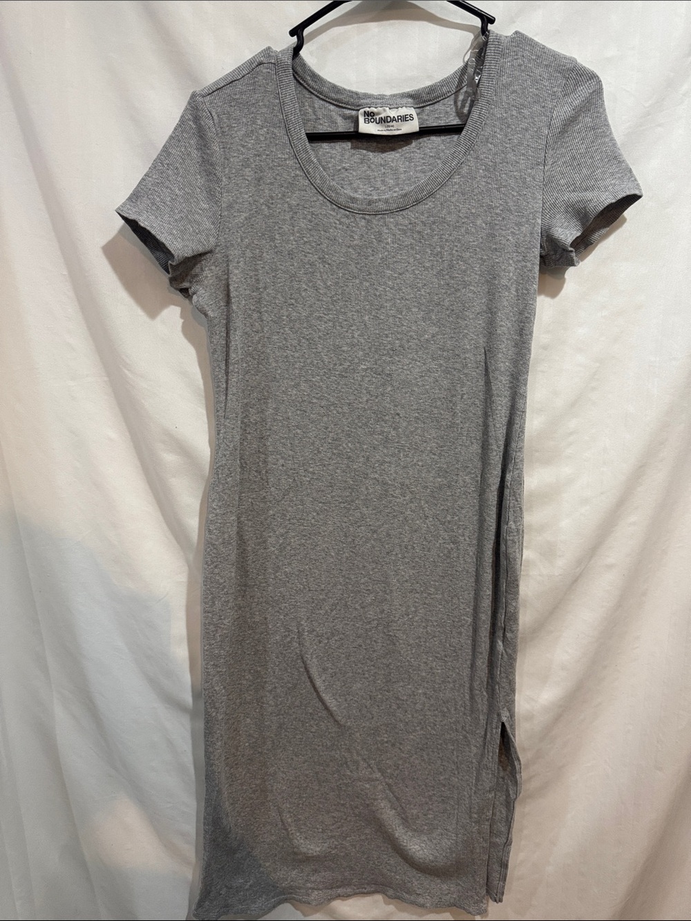 No Boundaries Girls' Gray Short-Sleeve T-Shirt Dress